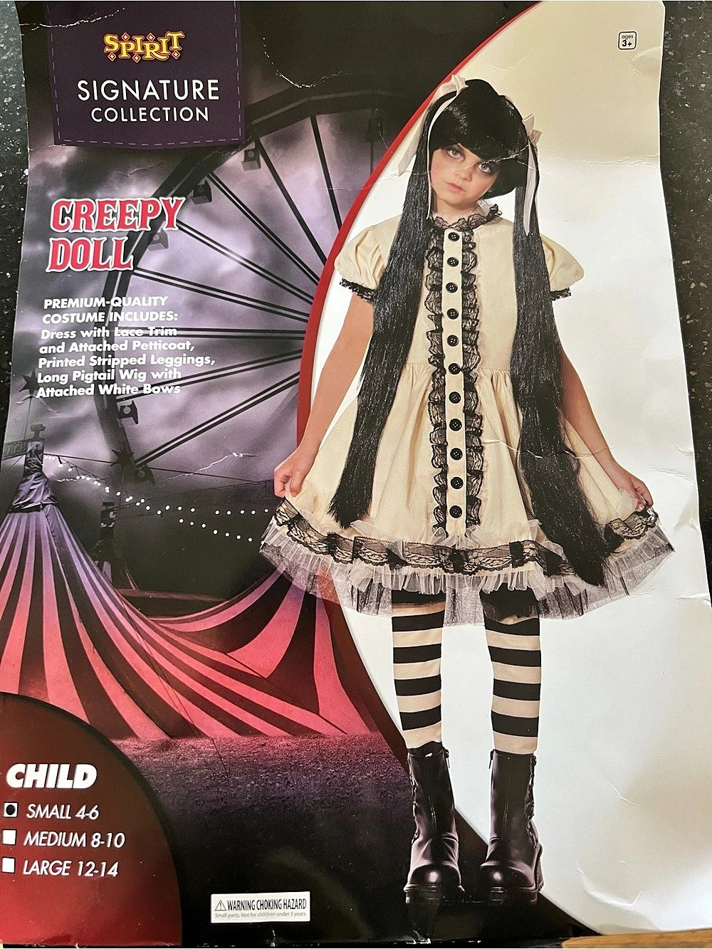 Spirit Halloween Signature Collection Creepy Doll Costume Size Child Small